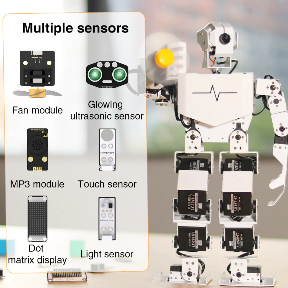 Базовый робототехнический набор для изучения систем управления робототехническими комплексами и андроидными роботами "Сережа ИН Про". Полный комплект на Raspbery Pi